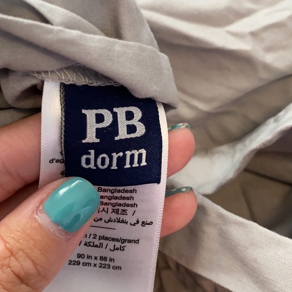 PB Teen Ruched Diamond Organic Duvet Cover - Picture 5 of 5